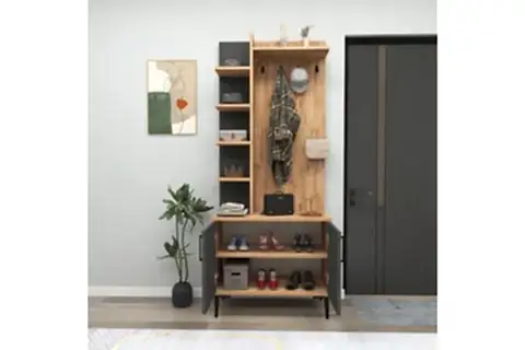 JULENDOR  ASKILI MODERN PORTMANTO, ATLANTİK ÇAM ANTRASİT