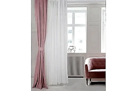 MASSARELLİ FON PERDE PUDRA RENGİ PİLESİZ 60X260