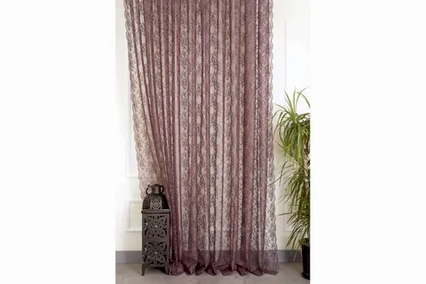FRANSIZ DANTELİ FON TÜL MÜRDÜM RENGİ PİLESİZ 260X260