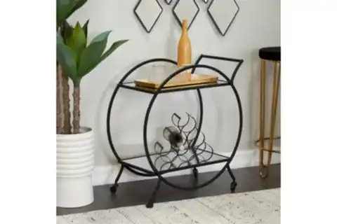 DORKA SİYAH METAL SERVİS ARABASI