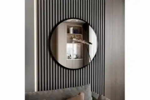 MARSAH HOME METAL ÇERÇEVELİ YUVARLAK AYNA, SİYAH