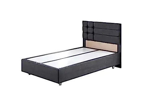 VİYANA BAZA BAŞLIK LETTO YATAK SETİ, ANTRASİT, 90X190