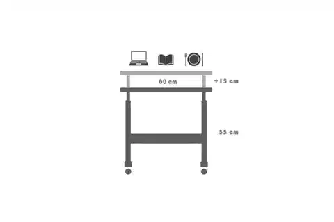 YÜKSEKLİK AYARLI LAPTOP SEHPASI, ATLANTİK ÇAM, 60X40