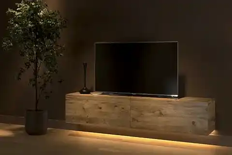 RAMİ LED IŞIKLI TV SEHPASI, MİNİFİKSLİ ATLANTİK ÇAM